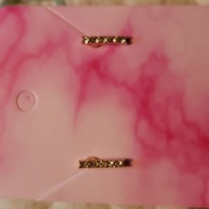 Gold rhinestone bar earrings